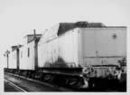 Also included was the P&WV WX8.  This was the tender for P&WV switcher #20.  The  Ex New Haven cabs had been converted to storage for paint and thinner and crew bunk cars.  Shot taken at Oak MP 50 storage track. Aug, 1953 (106kb)